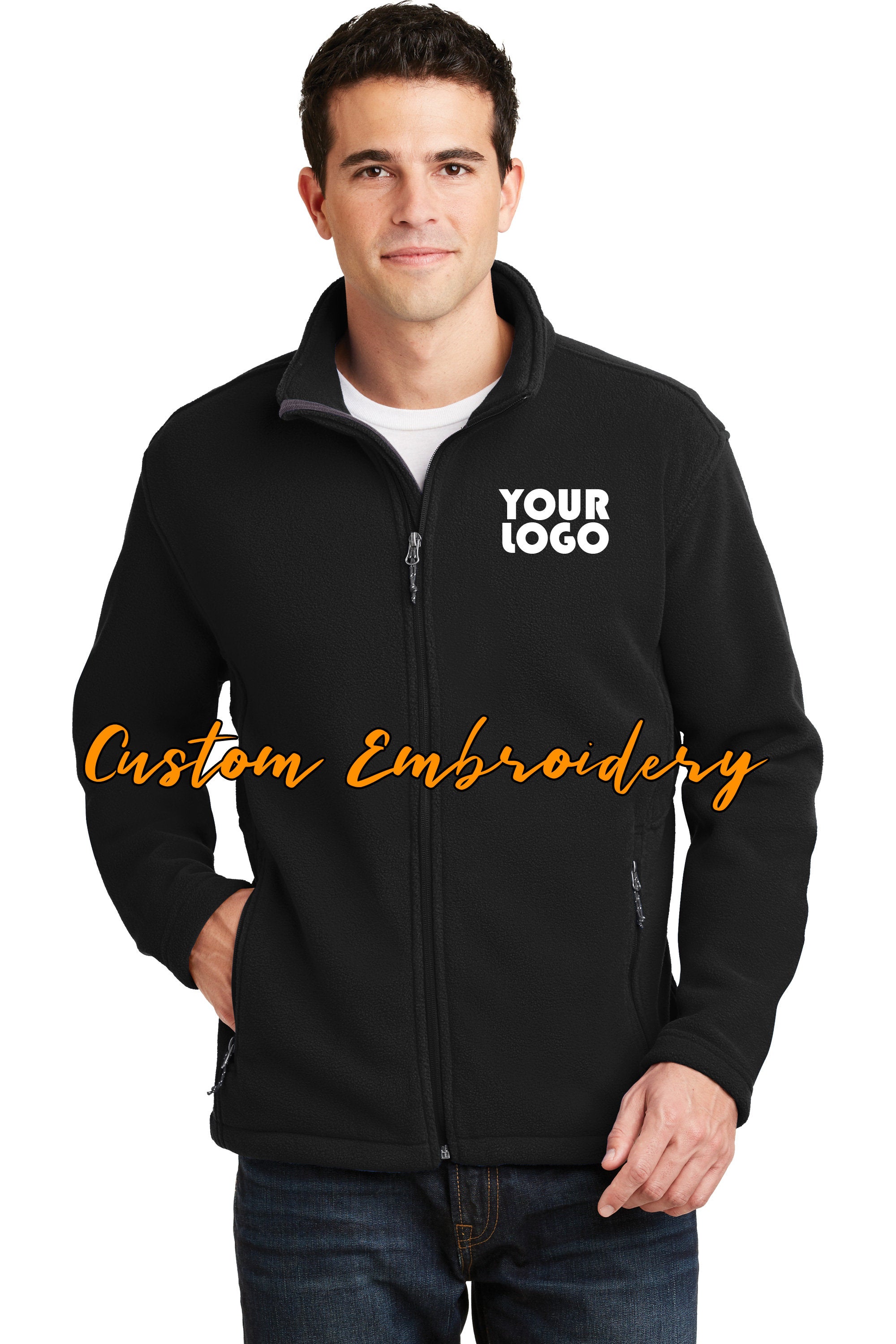 Custom Embroidered Men's Fleece Jacket - Midweight Fleece for everyday wear - Personalized Jacket - 4in by 4in Embroidery Included