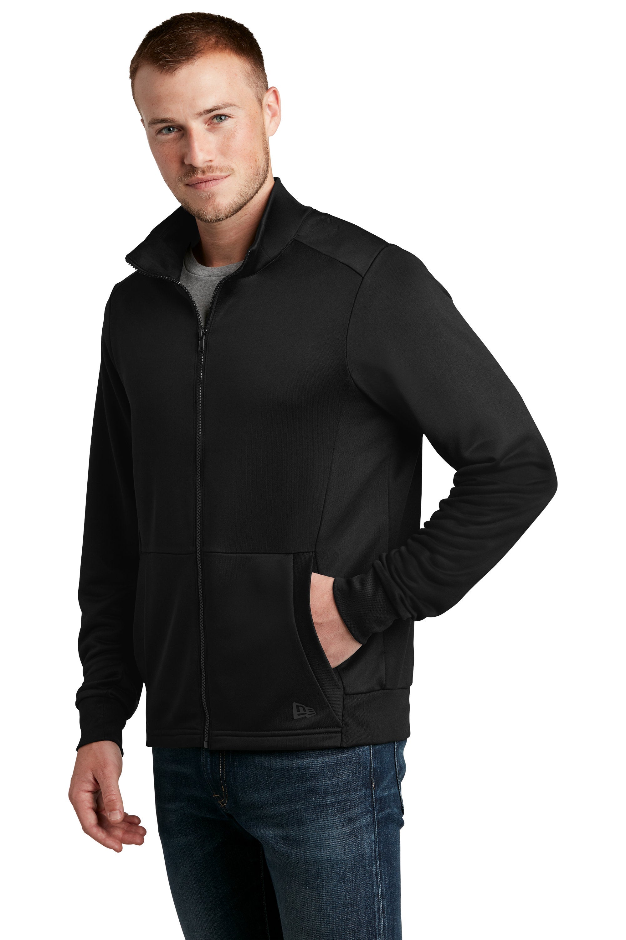 Custom Embroidered New Era Performance Terry Full-Zip Sweater Fleece - Includes 4in x 4in Embroidery - No Setup - Personalize Jacket