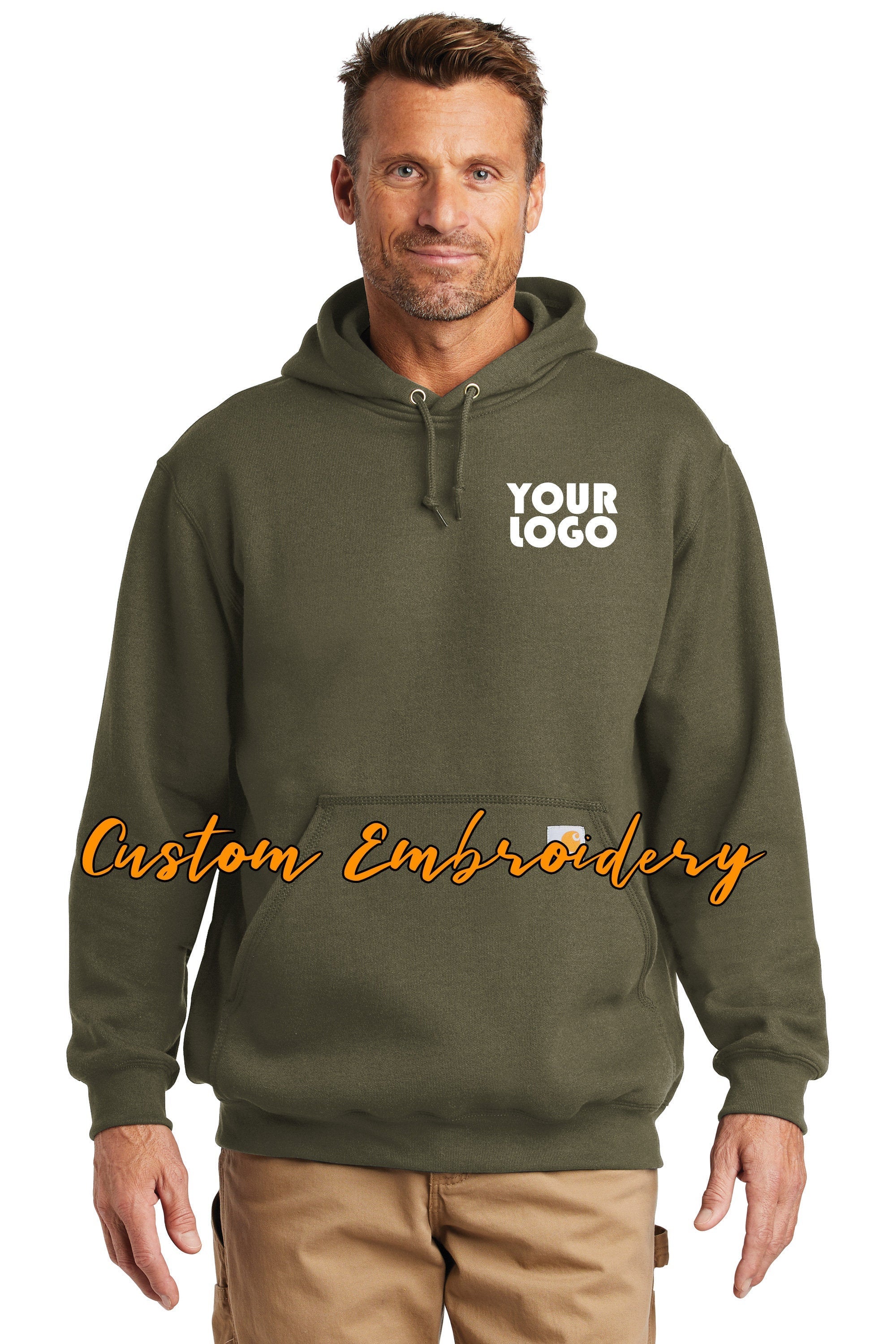 Custom Embroidered Carhartt Midweight Hooded Sweatshirt - Includes 4in x 4in Embroidery - Personalize with your artwork, logo, or text