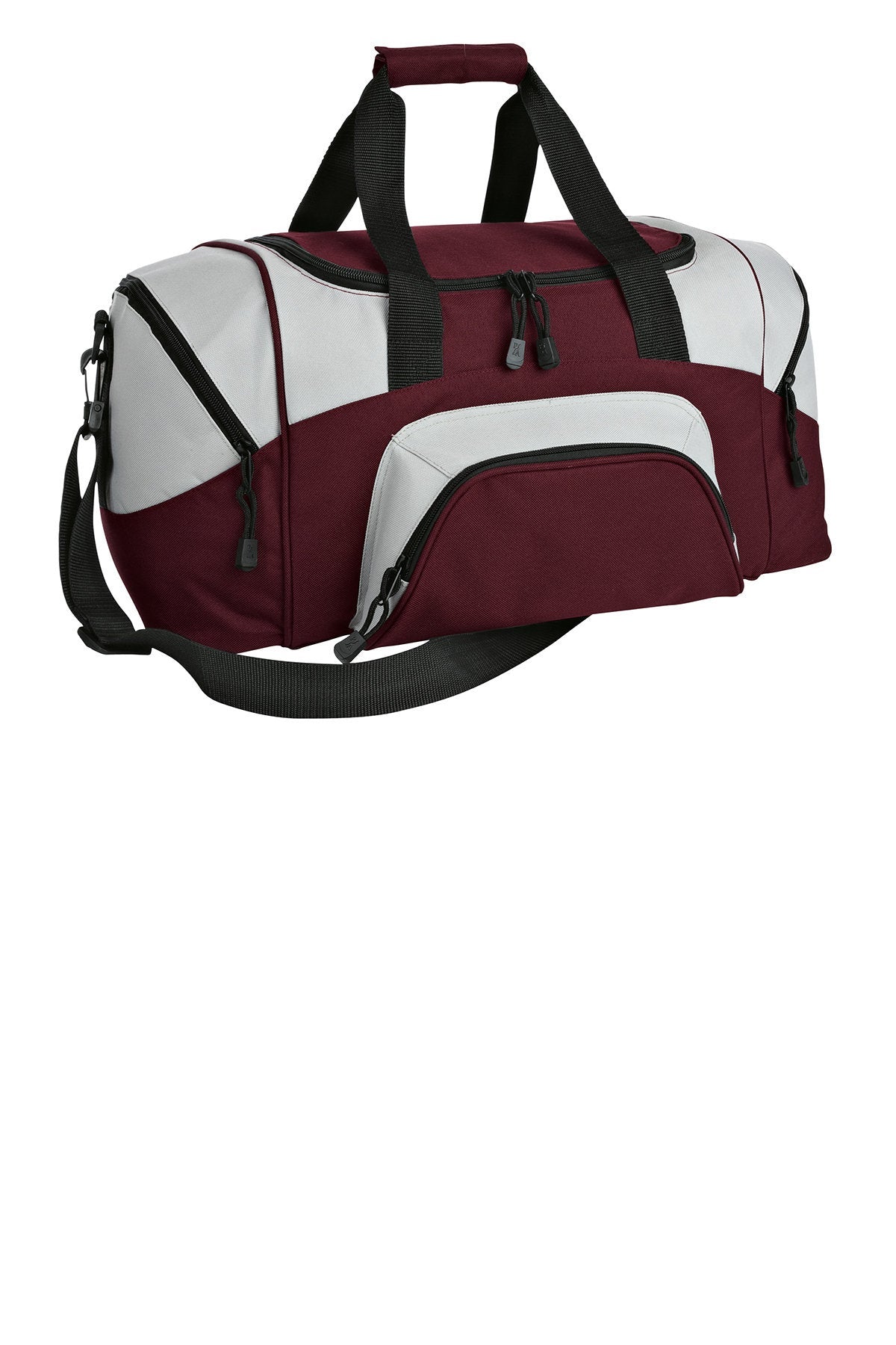 Custom Embroidery on Small Colorblock Sport Duffel - Personalized Duffel Bag