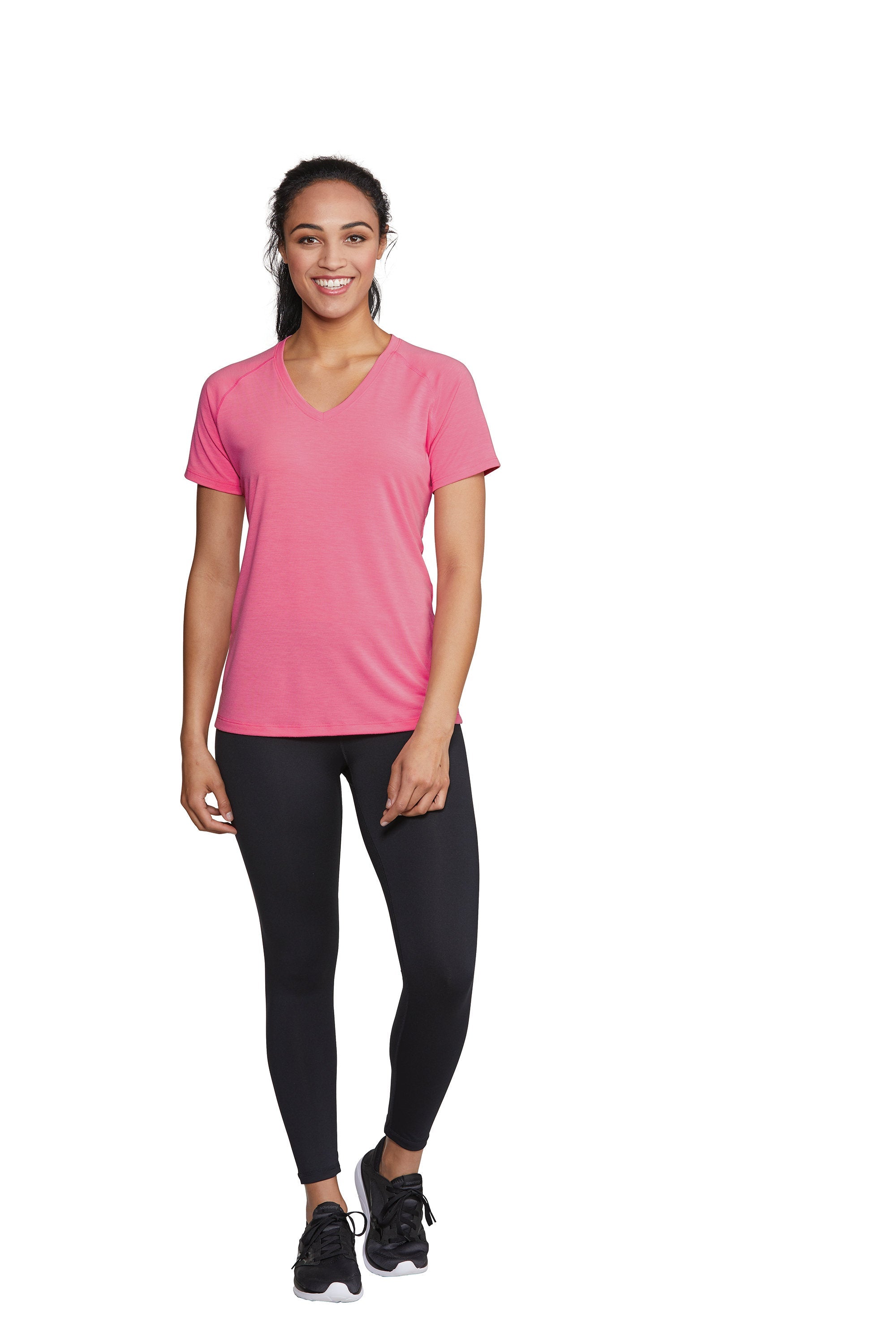 Custom Embroidered Ladies Ultimate Performance V-Neck T-shirt Tee - Includes 4in x 4in Embroidery - No Setup