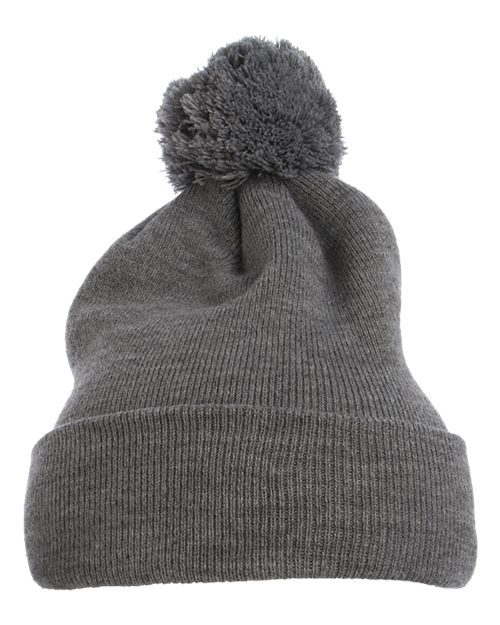 Custom Embroidered - YP Classics - Pom-Pom Cuffed Knit Beanie - 1501P