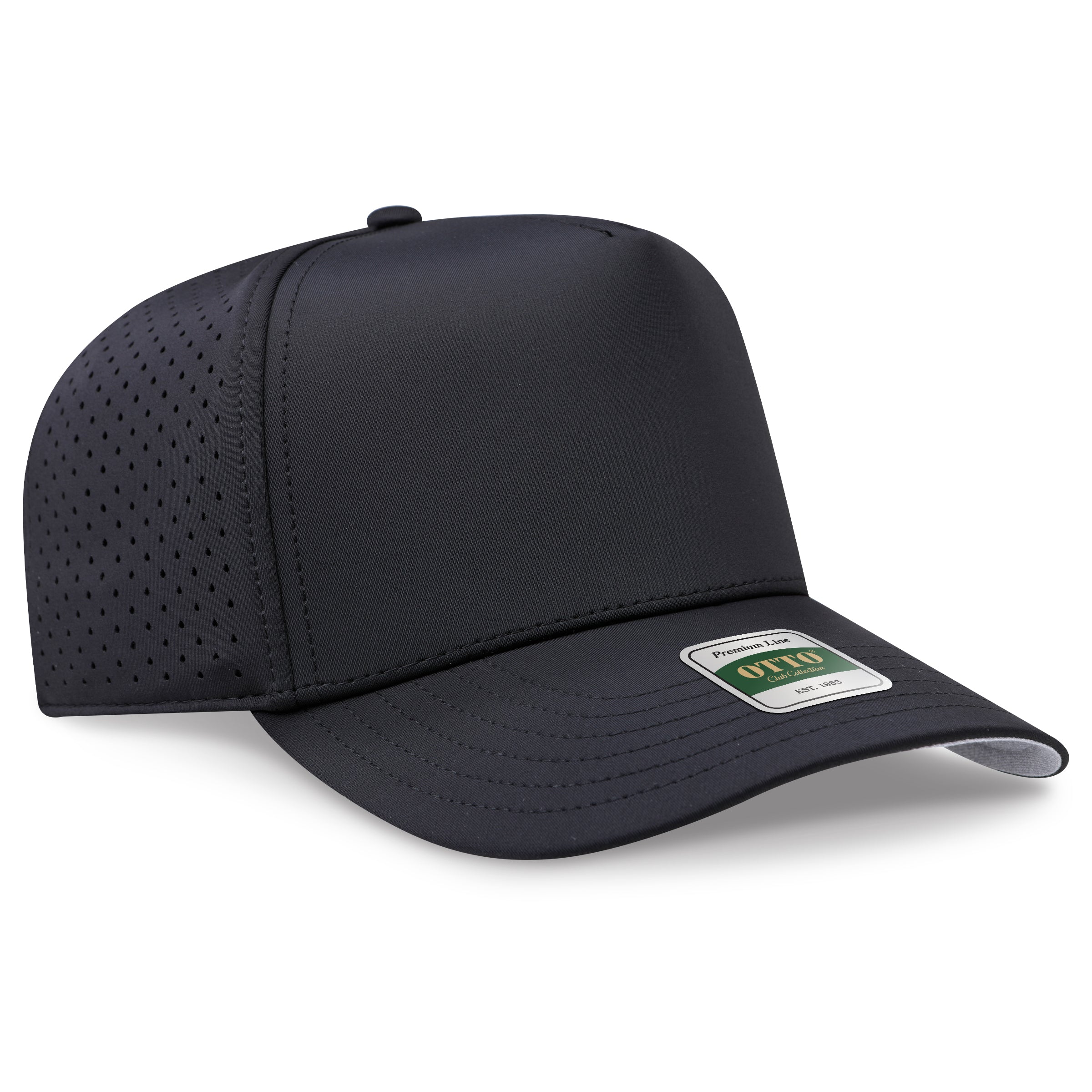 Custom Embroidered or DTF Printed - OTTO CAP® COMFY FIT® Club Collection 5 Panel Mid Profile Perforated Cap