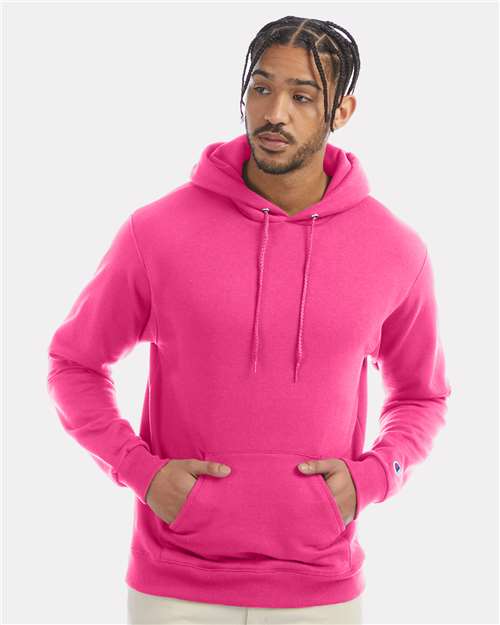 Custom Embroidered - Champion - Powerblend® Hooded Sweatshirt - Wow Pink - S700