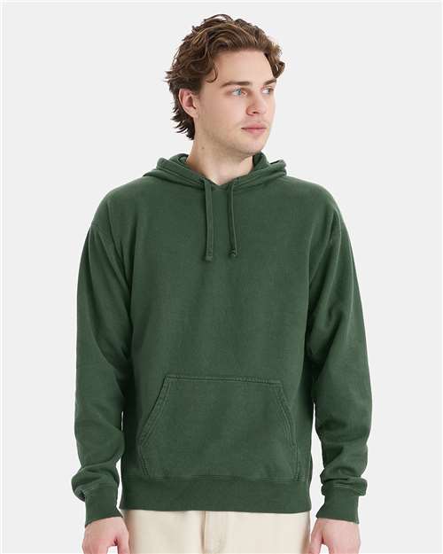 Custom Embroidered - ComfortWash by Hanes - Unisex Garment-Dyed Hooded Sweatshirt - Field Green - GDH450