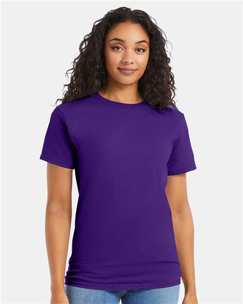 Custom Embroidered - Hanes - Essential-T T-Shirt - Athletic Purple - 5280