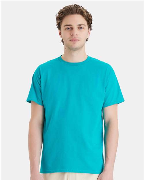 Custom Embroidered - Hanes - Essential-T T-Shirt - Athletic Teal - 5280