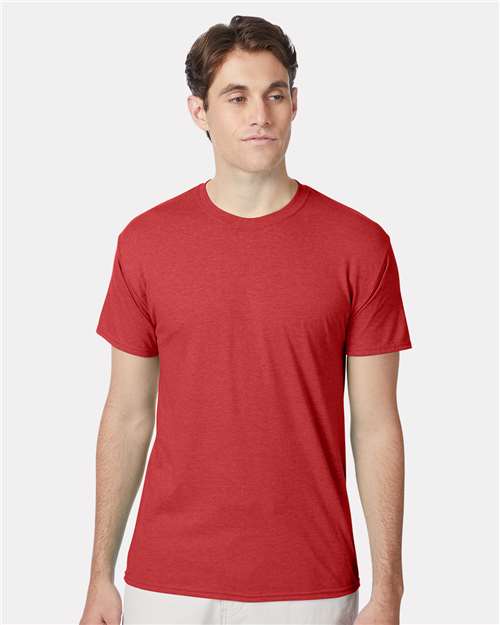 Custom Embroidered - Hanes - Perfect-T Triblend T-Shirt - Athletic Red Heather - 42TB