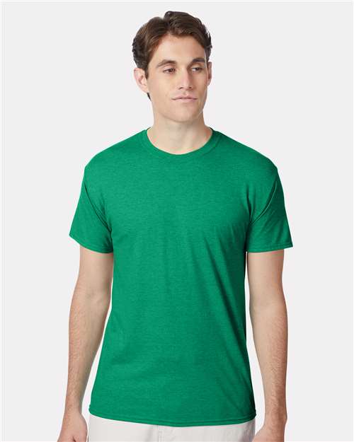 Custom Embroidered - Hanes - Perfect-T Triblend T-Shirt - Kelly Green Heather - 42TB