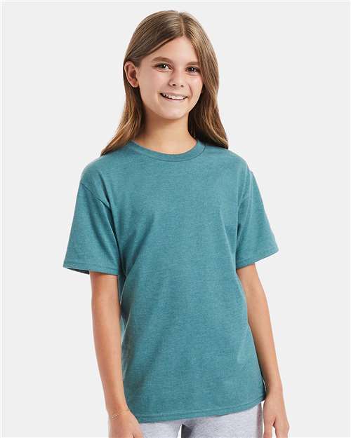 Custom Embroidered - Hanes - Perfect-T Youth T-Shirt - 498Y