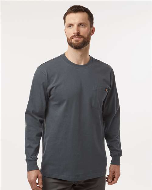 Custom Embroidered - Dickies - Men's Tall Traditional Heavyweight Long Sleeve T-Shirt - WL50T