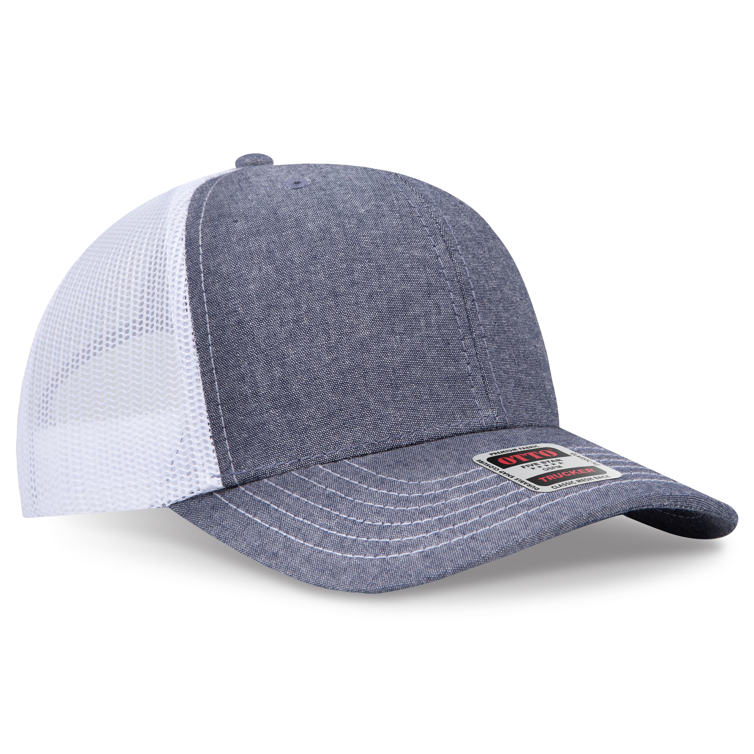 Custom Embroidered or DTF Printed - OTTO CAP® 6 Panel Mid Profile Mesh Back Trucker Hat