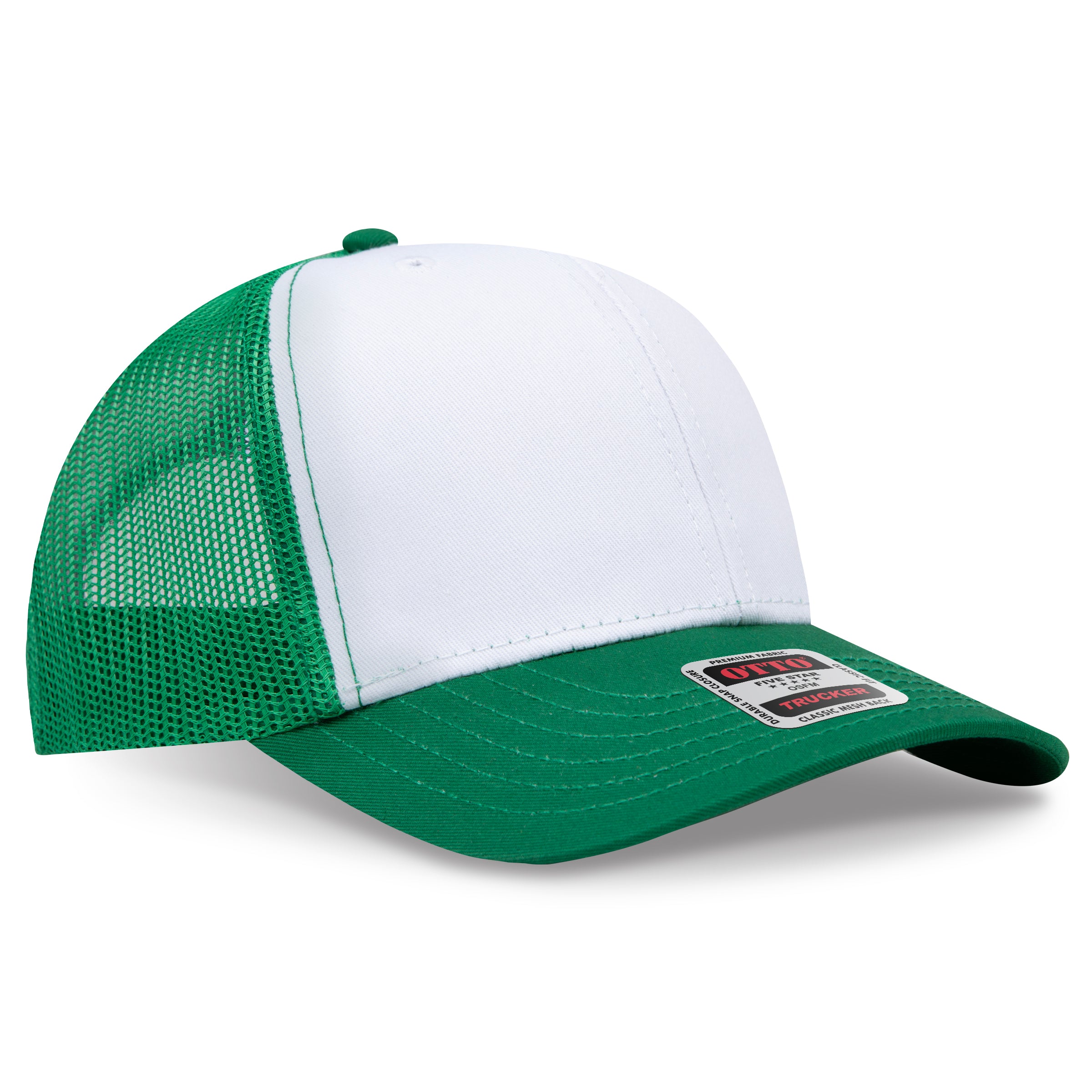 Custom Embroidered or DTF Printed - OTTO CAP® 6 Panel Mid Profile Mesh Back Trucker Hat