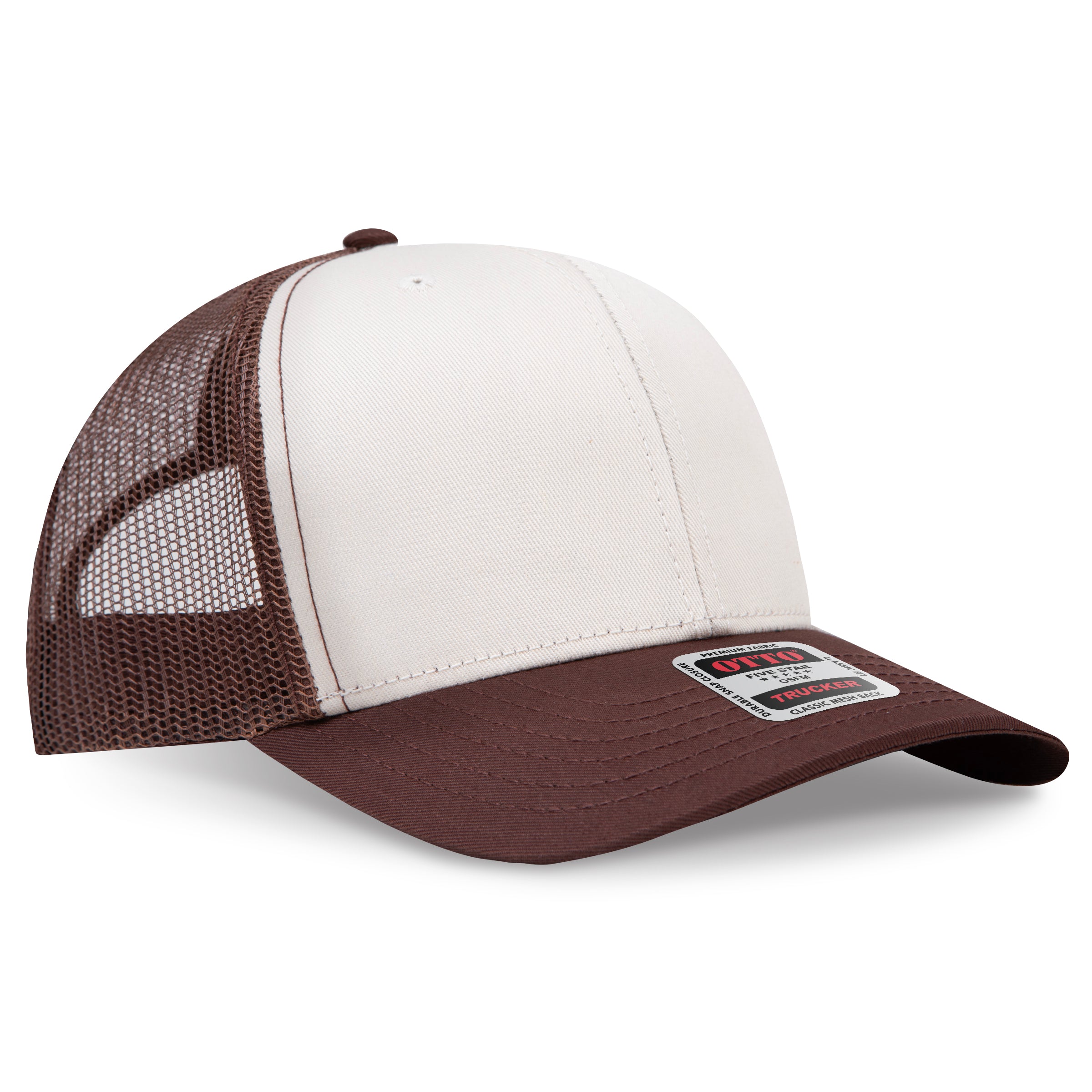 Custom Embroidered or DTF Printed - OTTO CAP® 6 Panel Mid Profile Mesh Back Trucker Hat