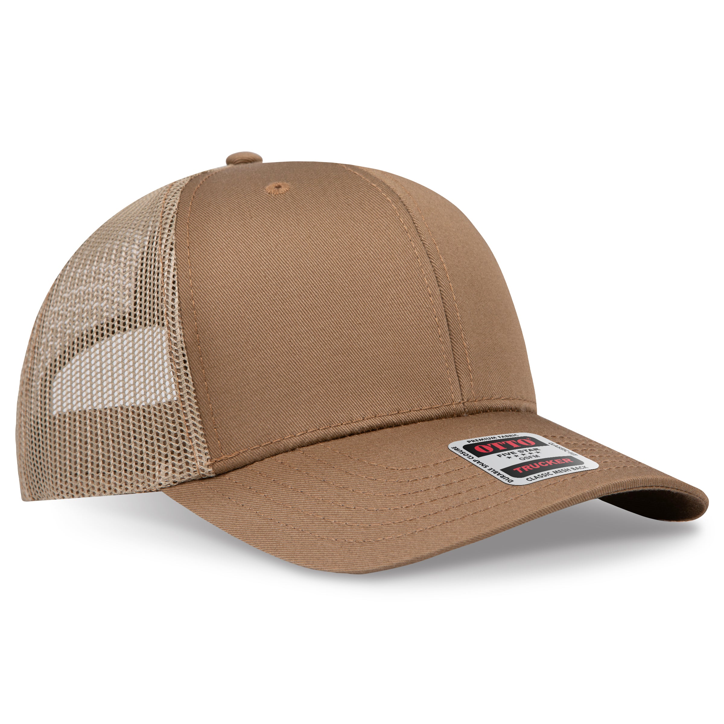 Custom Embroidered or DTF Printed - OTTO CAP® 6 Panel Mid Profile Mesh Back Trucker Hat