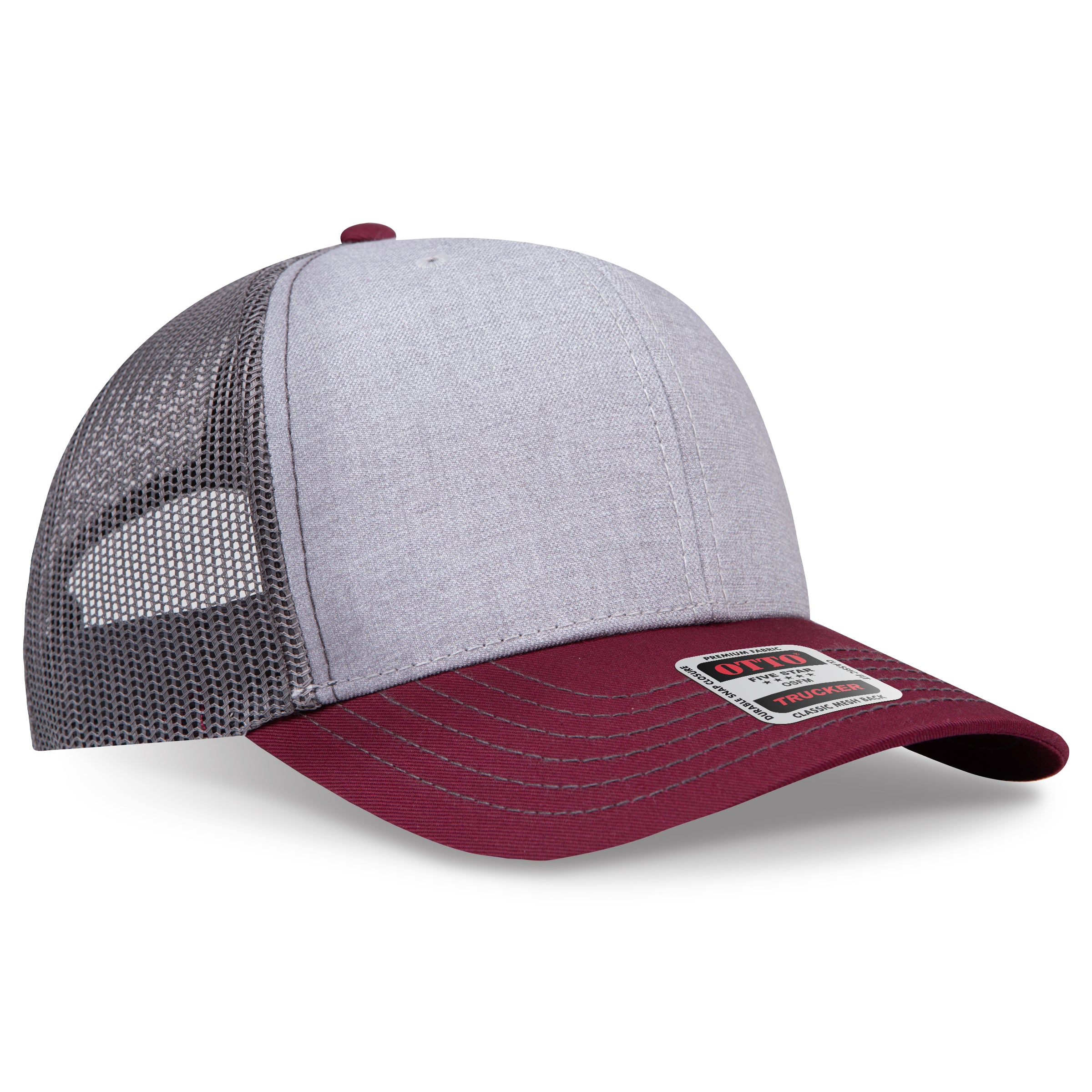 Custom Embroidered or DTF Printed - OTTO CAP® 6 Panel Mid Profile Mesh Back Trucker Hat