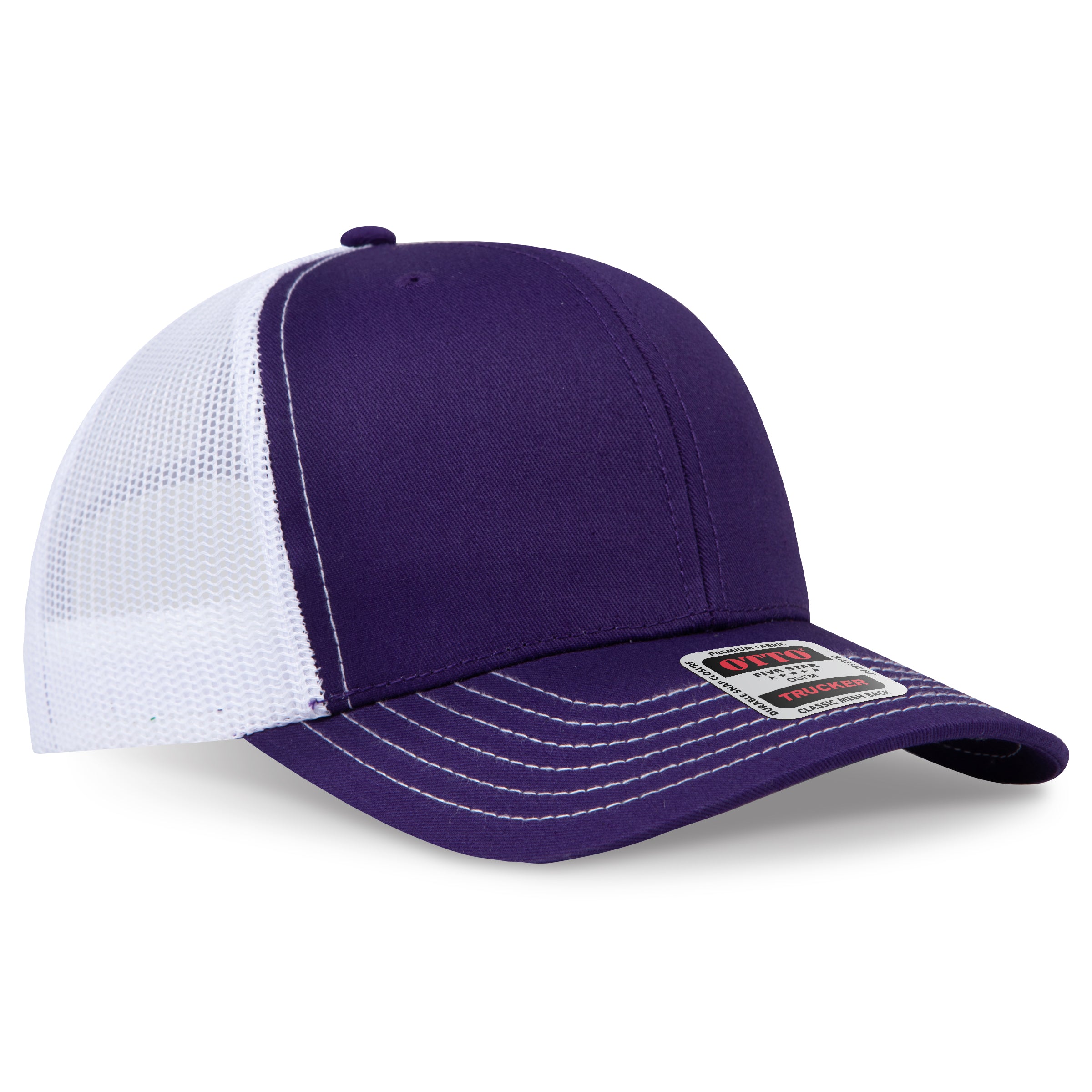 Custom Embroidered or DTF Printed - OTTO CAP® 6 Panel Mid Profile Mesh Back Trucker Hat