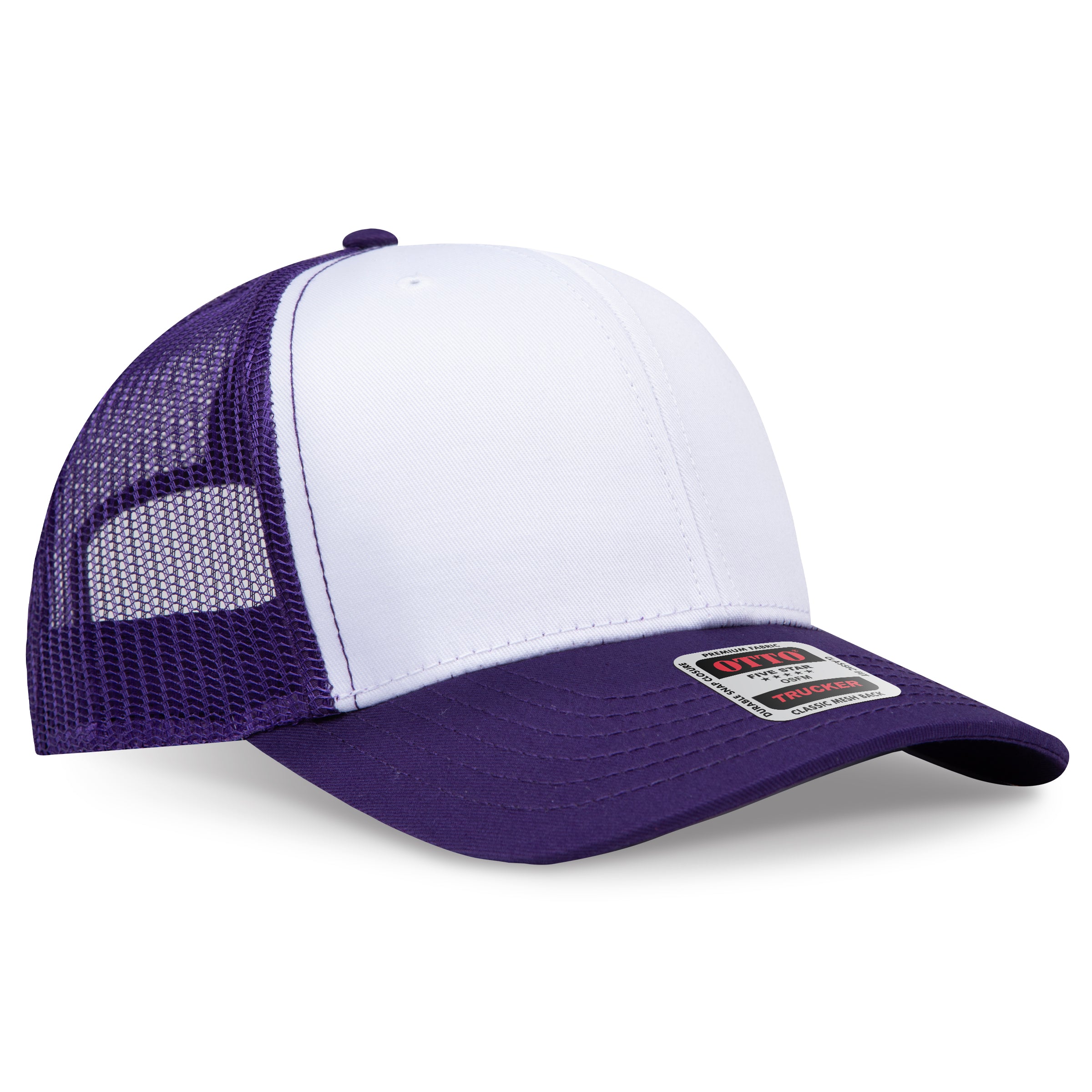 Custom Embroidered or DTF Printed - OTTO CAP® 6 Panel Mid Profile Mesh Back Trucker Hat