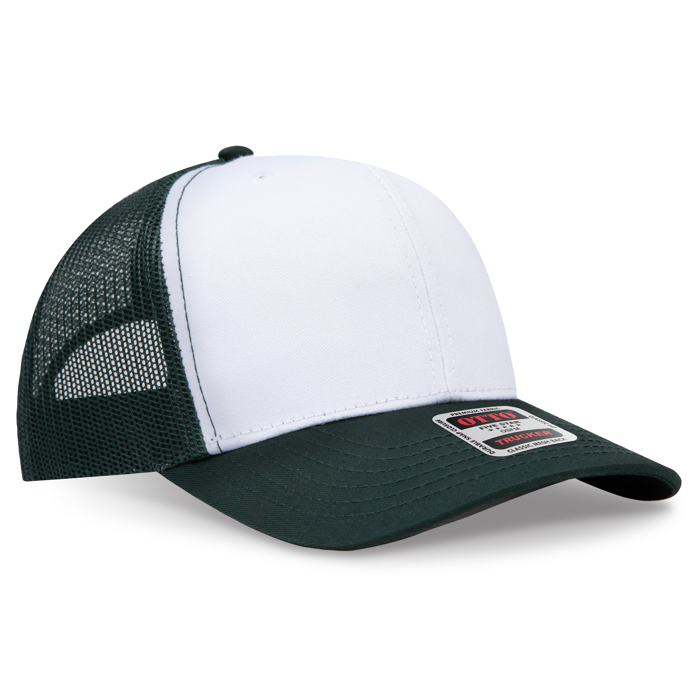 Custom Embroidered or DTF Printed - OTTO CAP® 6 Panel Mid Profile Mesh Back Trucker Hat