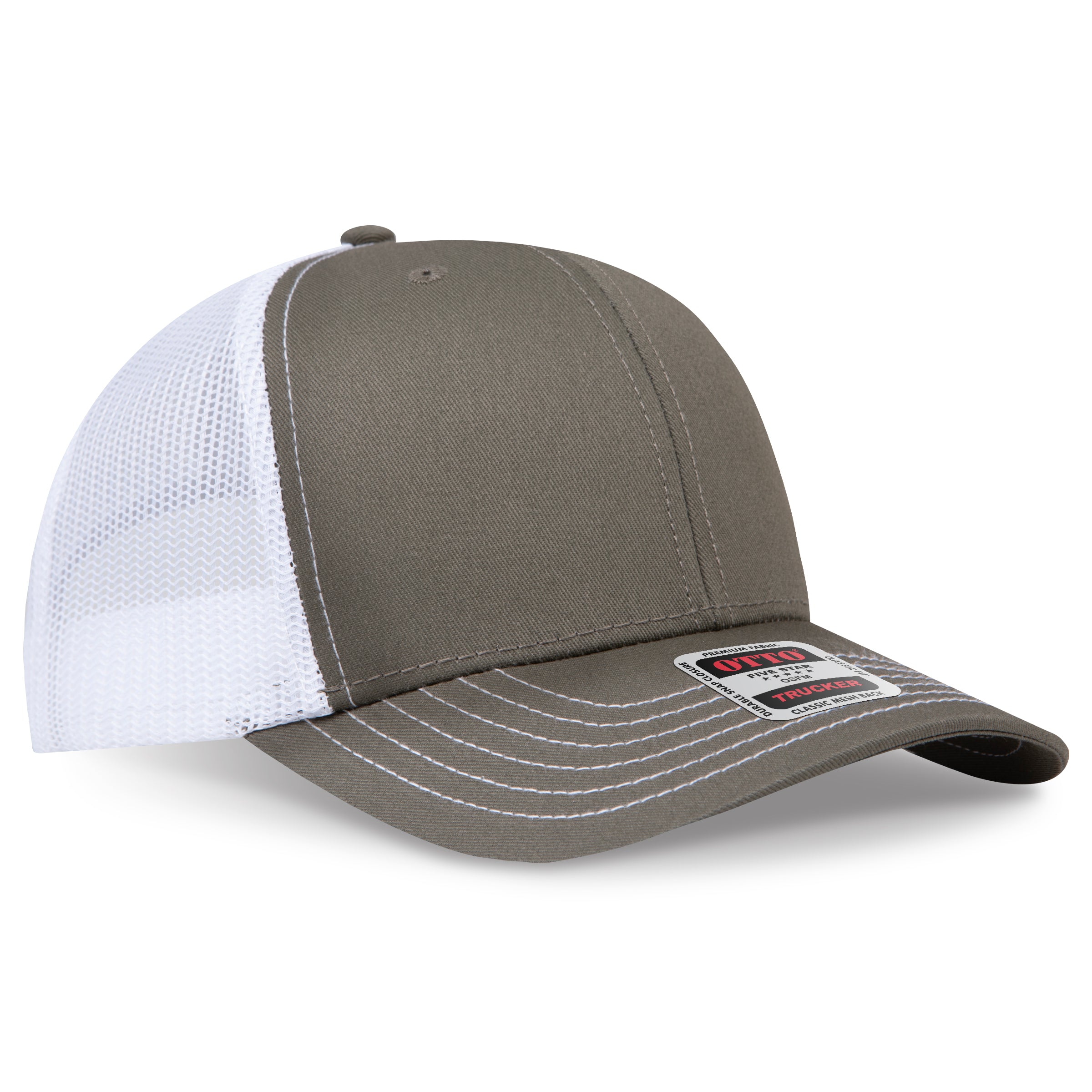 Custom Embroidered or DTF Printed - OTTO CAP® 6 Panel Mid Profile Mesh Back Trucker Hat