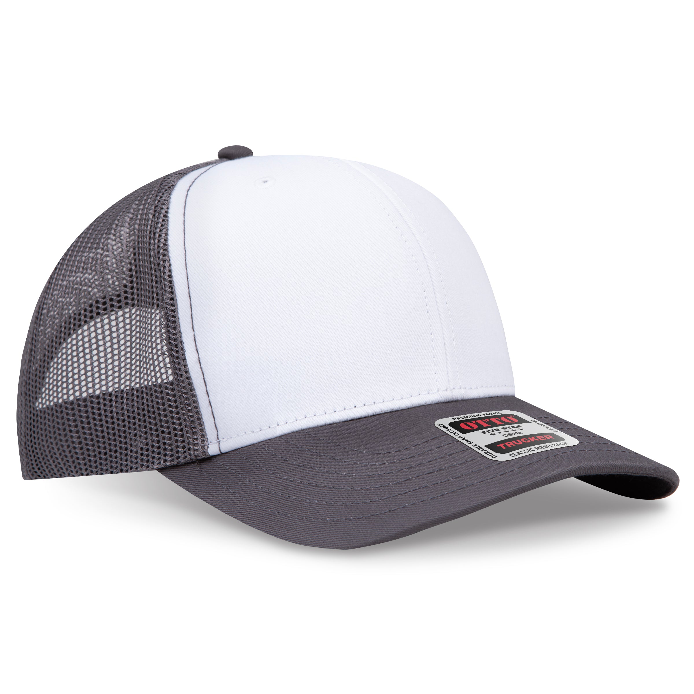 Custom Embroidered or DTF Printed - OTTO CAP® 6 Panel Mid Profile Mesh Back Trucker Hat