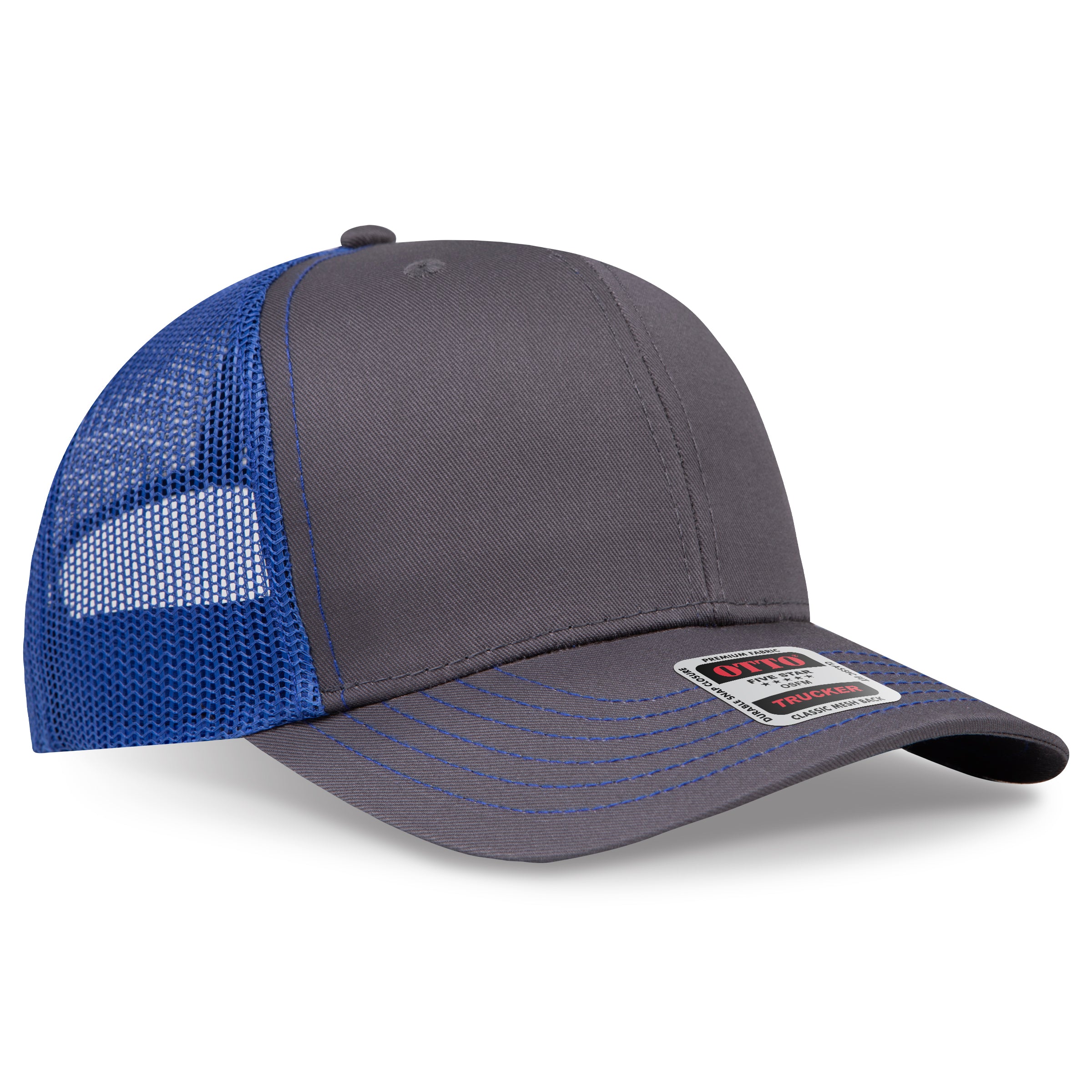 Custom Embroidered or DTF Printed - OTTO CAP® 6 Panel Mid Profile Mesh Back Trucker Hat