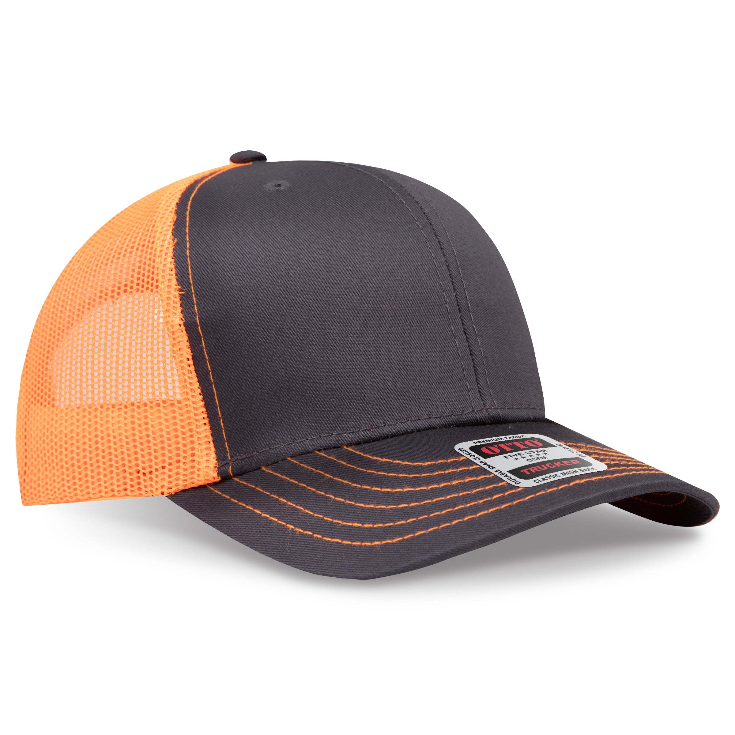 Custom Embroidered or DTF Printed - OTTO CAP® 6 Panel Mid Profile Mesh Back Trucker Hat