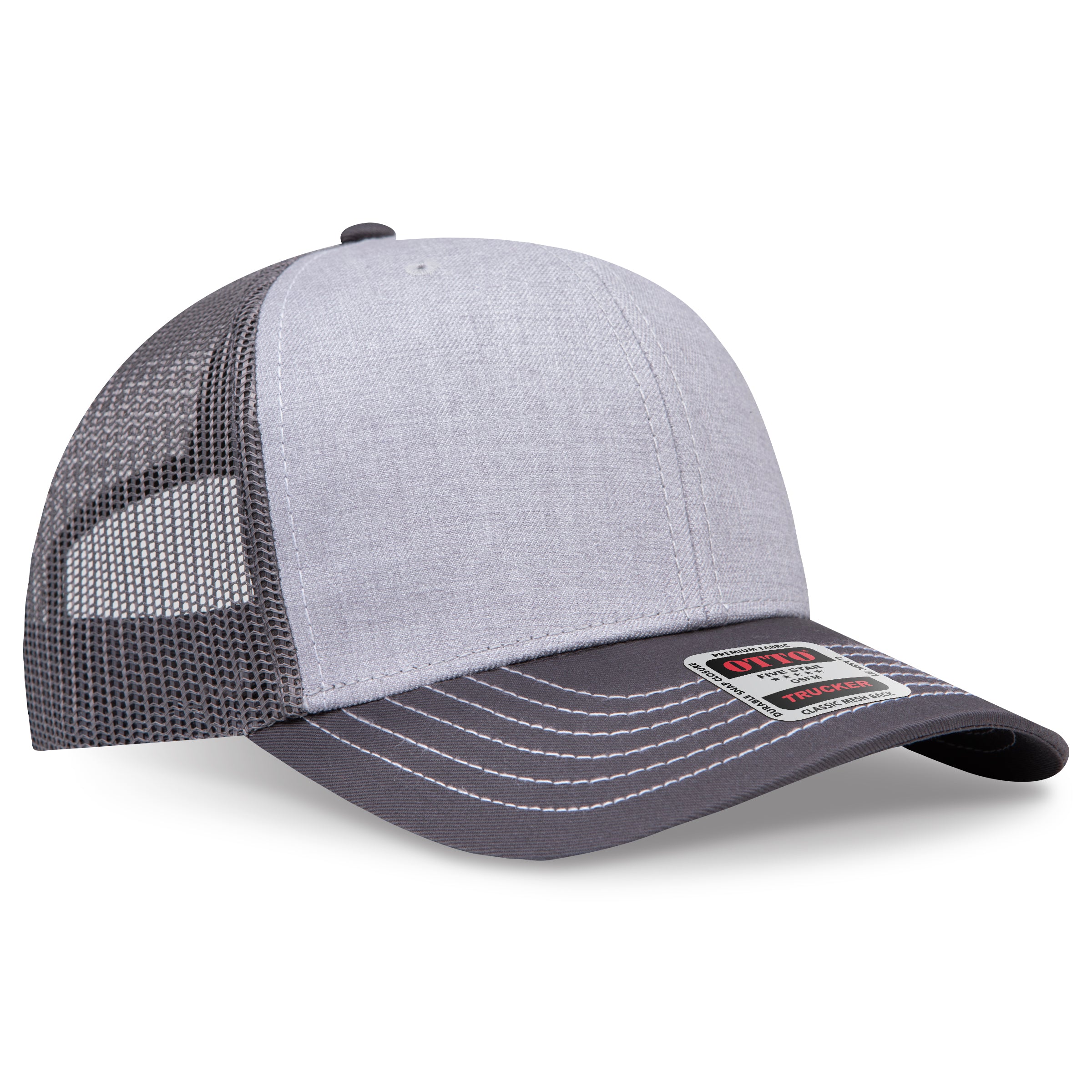 Custom Embroidered or DTF Printed - OTTO CAP® 6 Panel Mid Profile Mesh Back Trucker Hat
