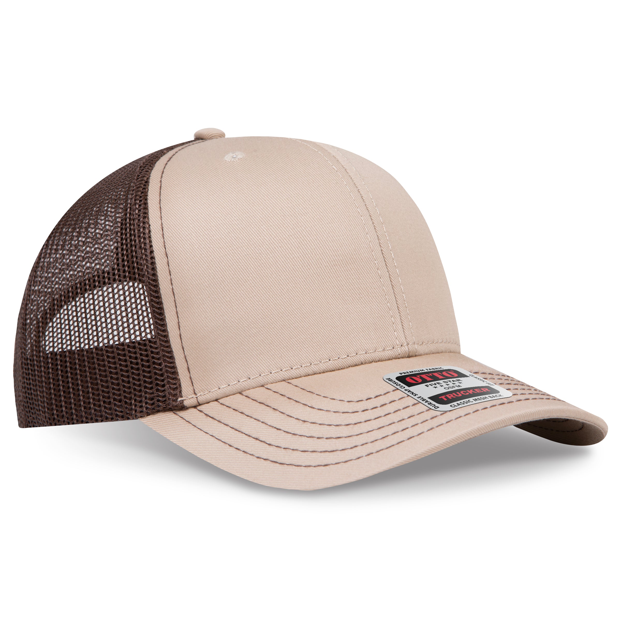 Custom Embroidered or DTF Printed - OTTO CAP® 6 Panel Mid Profile Mesh Back Trucker Hat