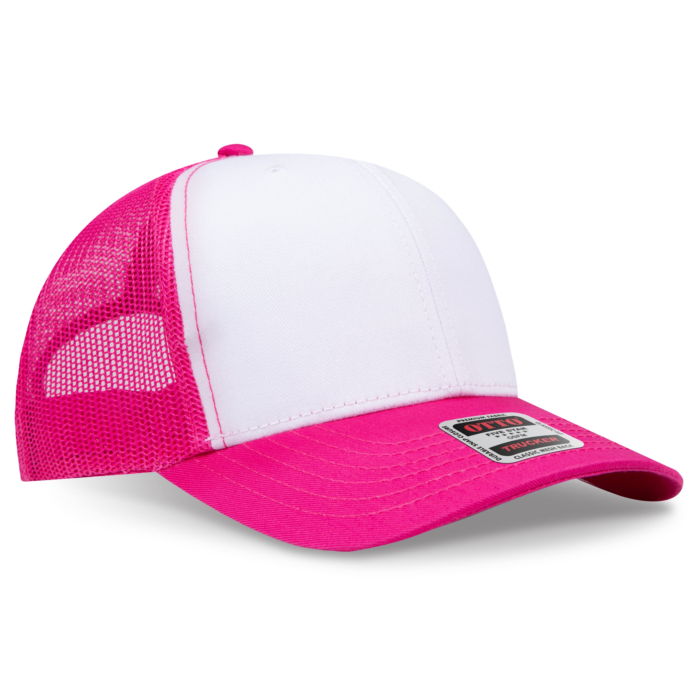 Custom Embroidered or DTF Printed - OTTO CAP® 6 Panel Mid Profile Mesh Back Trucker Hat