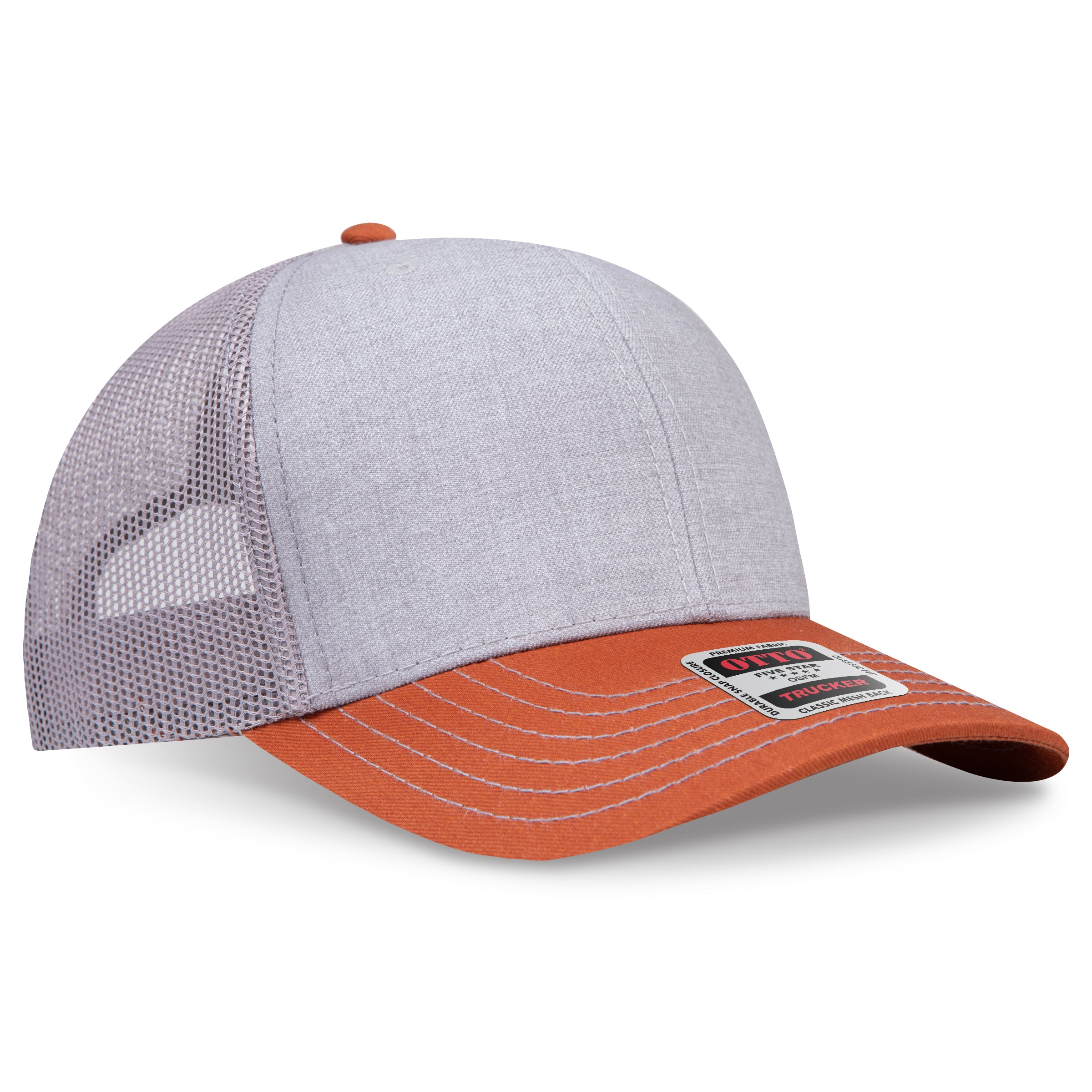 Custom Embroidered or DTF Printed - OTTO CAP® 6 Panel Mid Profile Mesh Back Trucker Hat