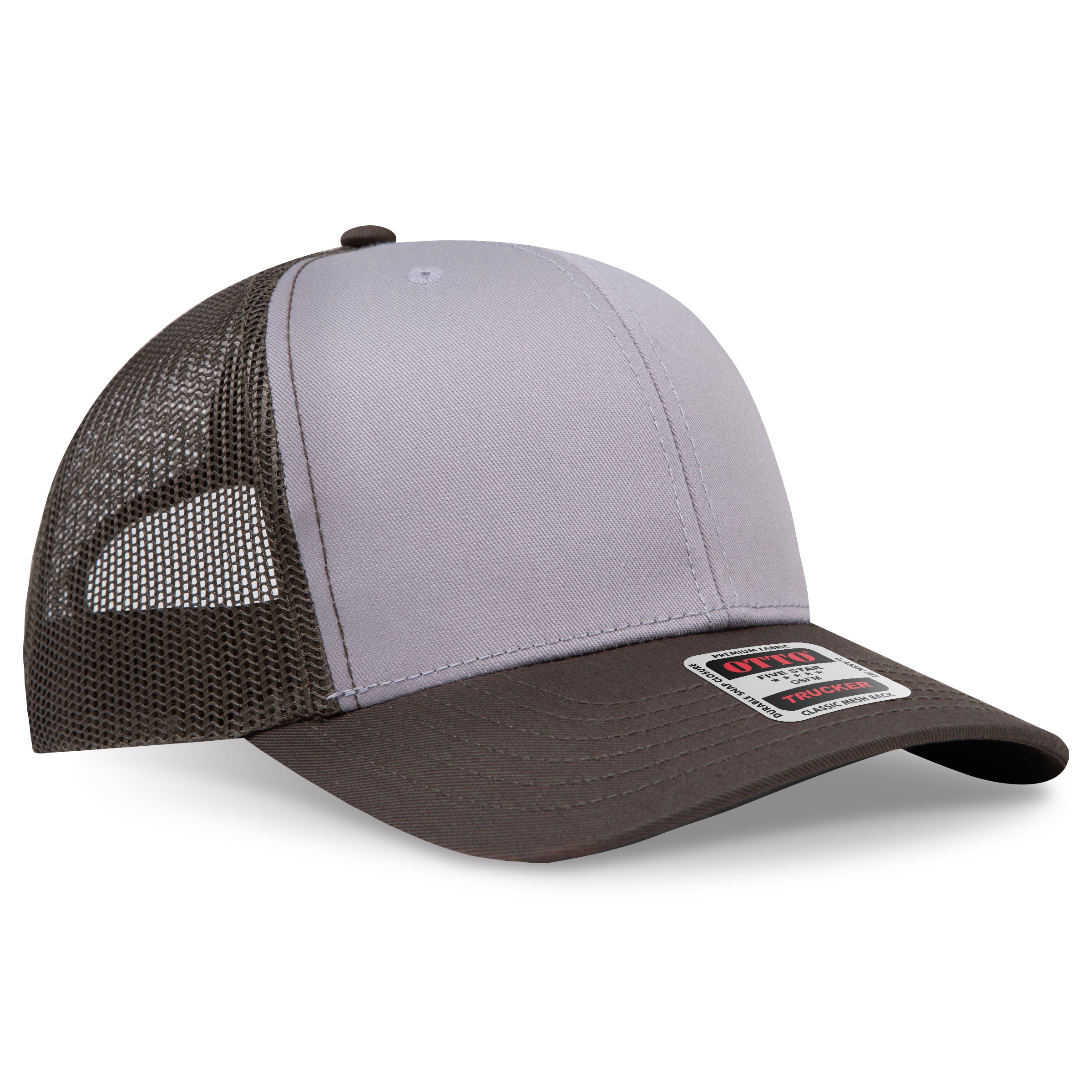 Custom Embroidered or DTF Printed - OTTO CAP® 6 Panel Mid Profile Mesh Back Trucker Hat