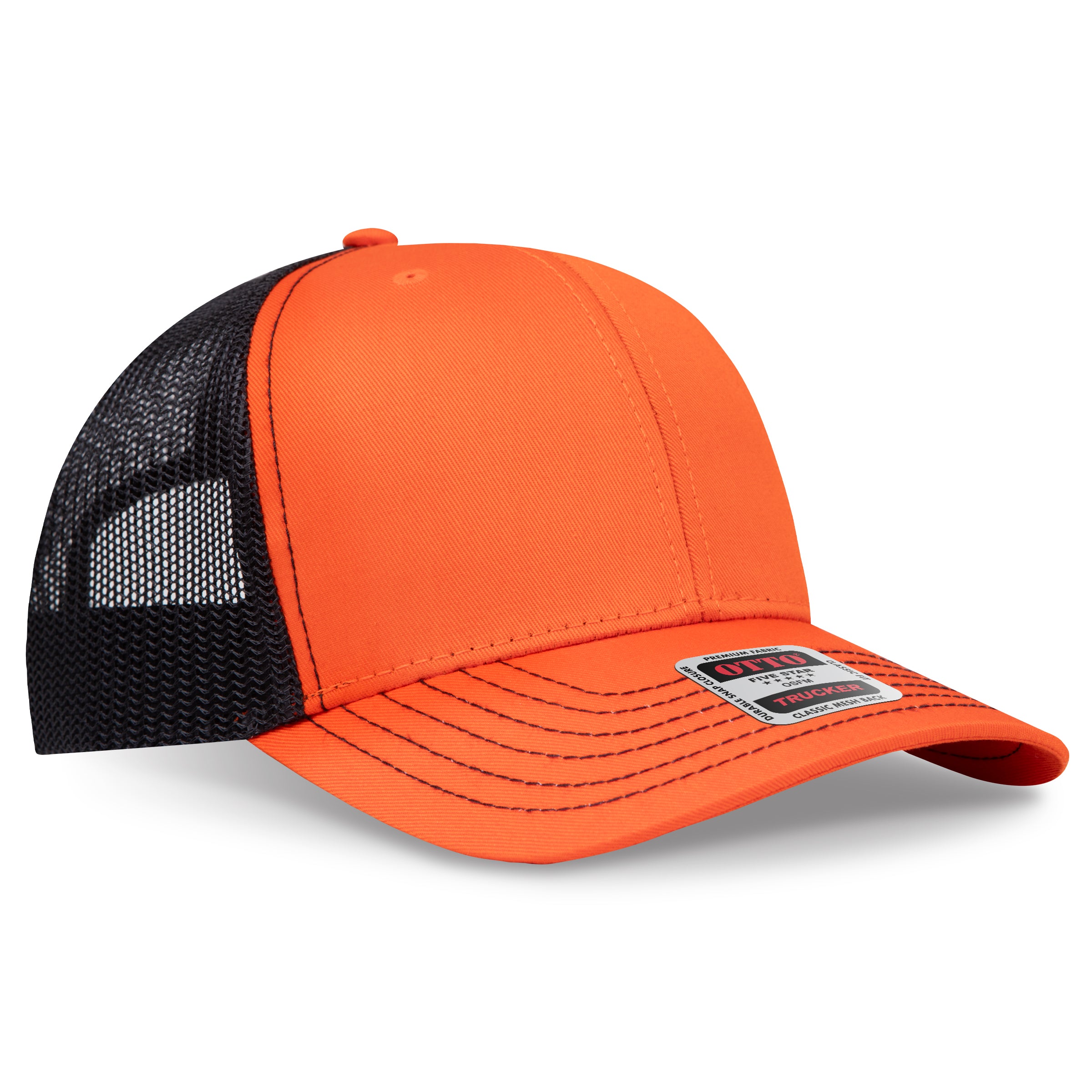 Custom Embroidered or DTF Printed - OTTO CAP® 6 Panel Mid Profile Mesh Back Trucker Hat
