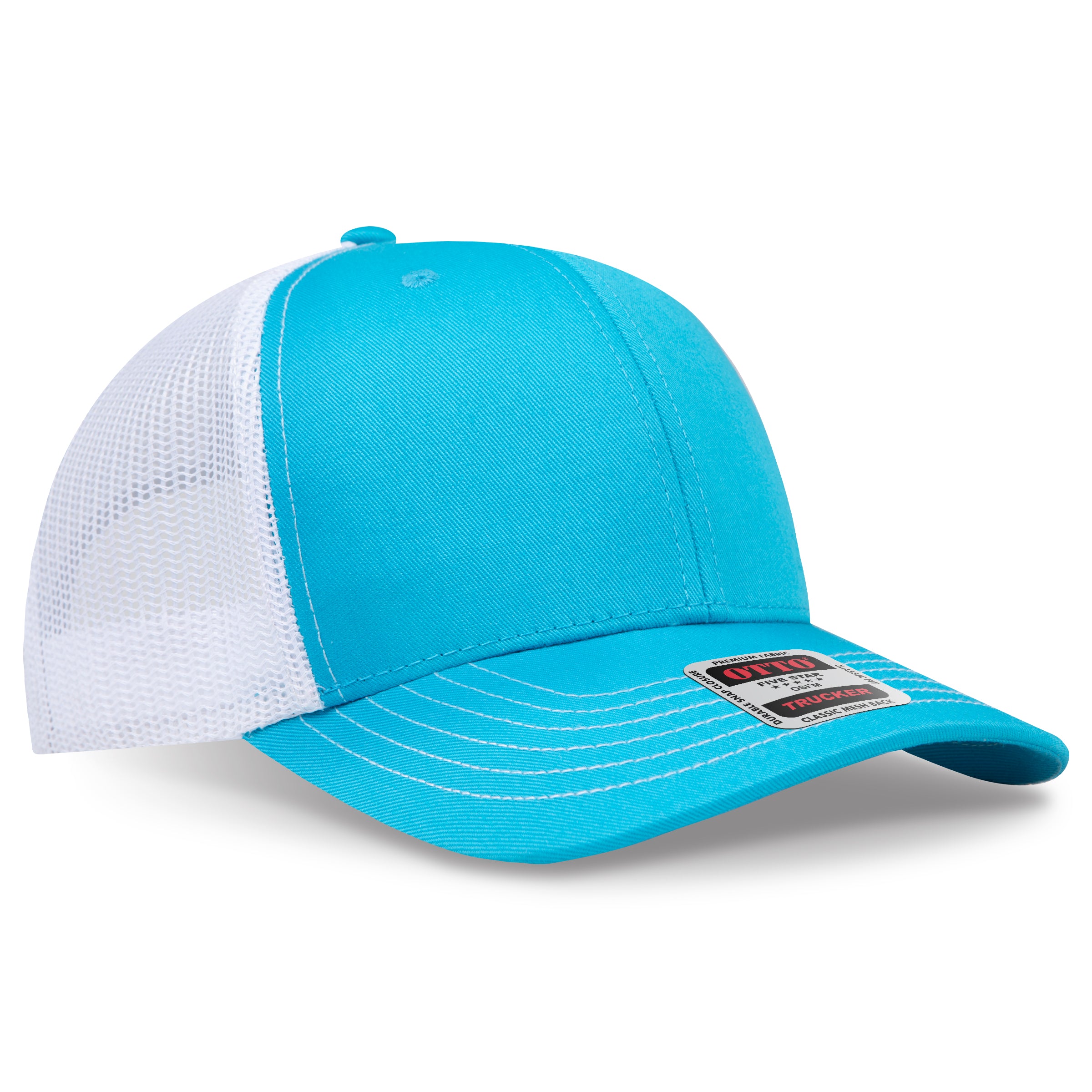 Custom Embroidered or DTF Printed - OTTO CAP® 6 Panel Mid Profile Mesh Back Trucker Hat