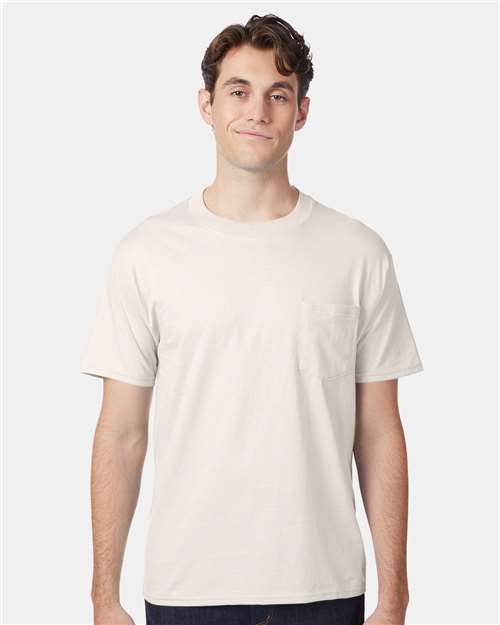 Custom Embroidered - Hanes - Beefy-T® Pocket T-Shirt - 5190