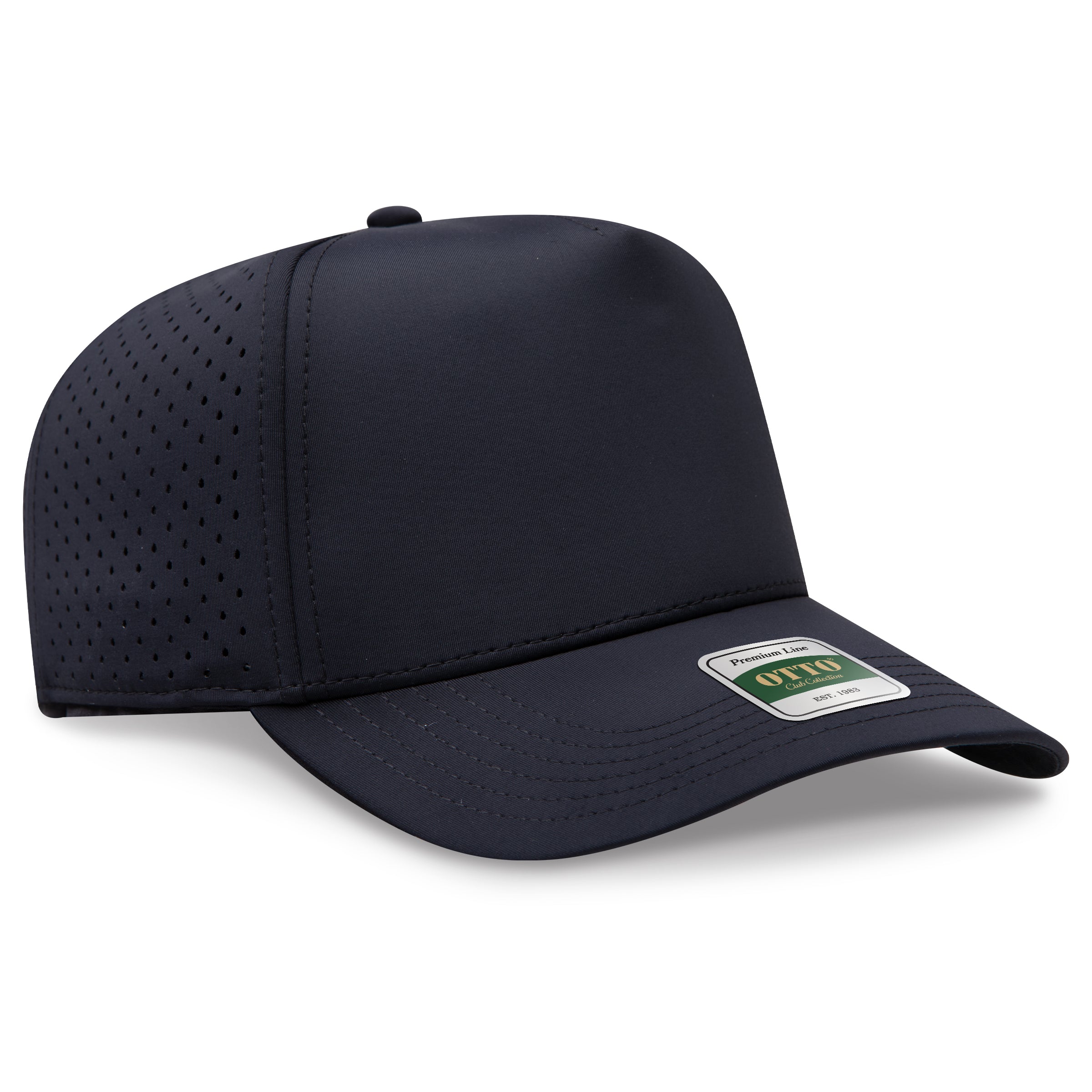 Custom Embroidered or DTF Printed - OTTO CAP® COMFY FIT® Club Collection 5 Panel Mid Profile Perforated Cap