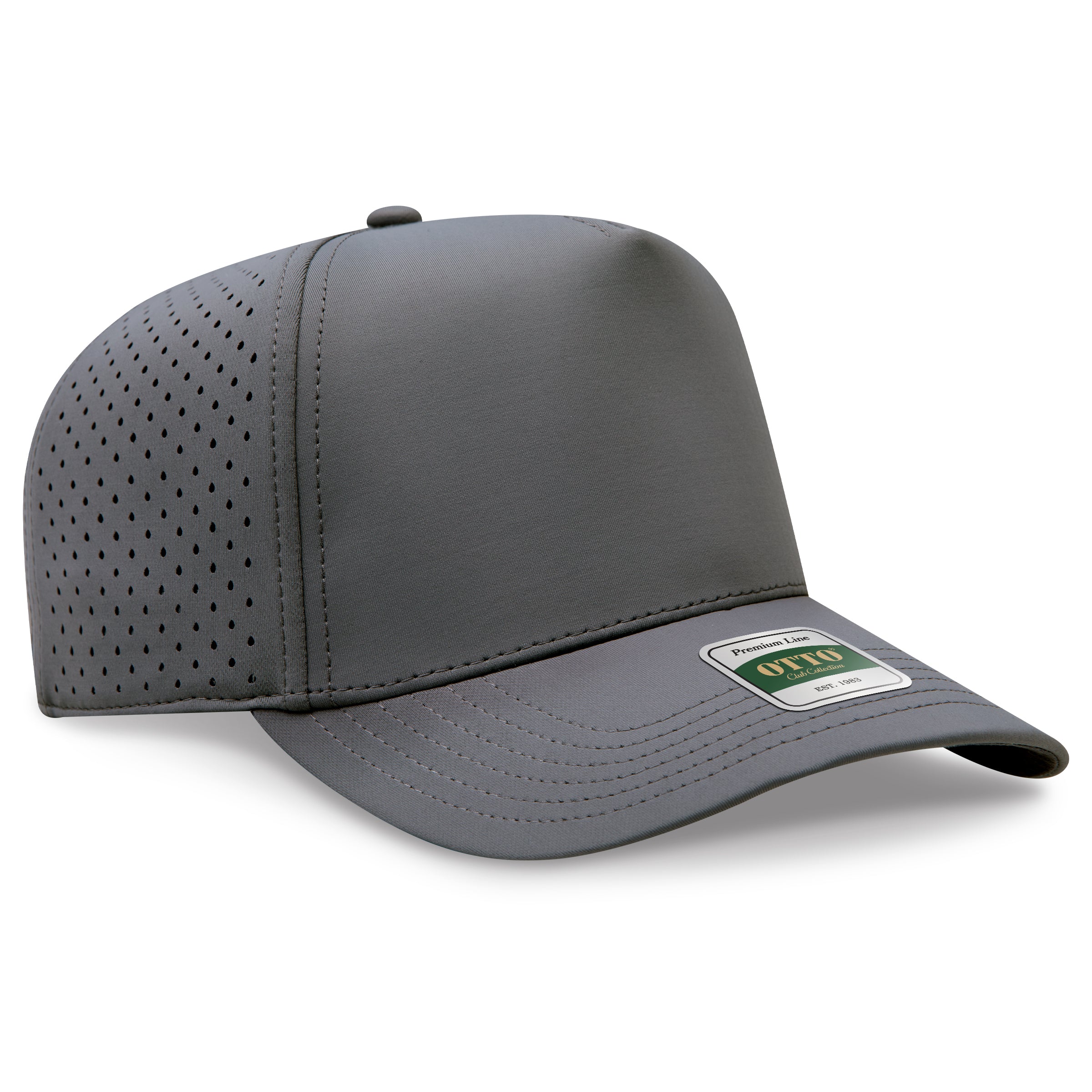 Custom Embroidered or DTF Printed - OTTO CAP® COMFY FIT® Club Collection 5 Panel Mid Profile Perforated Cap