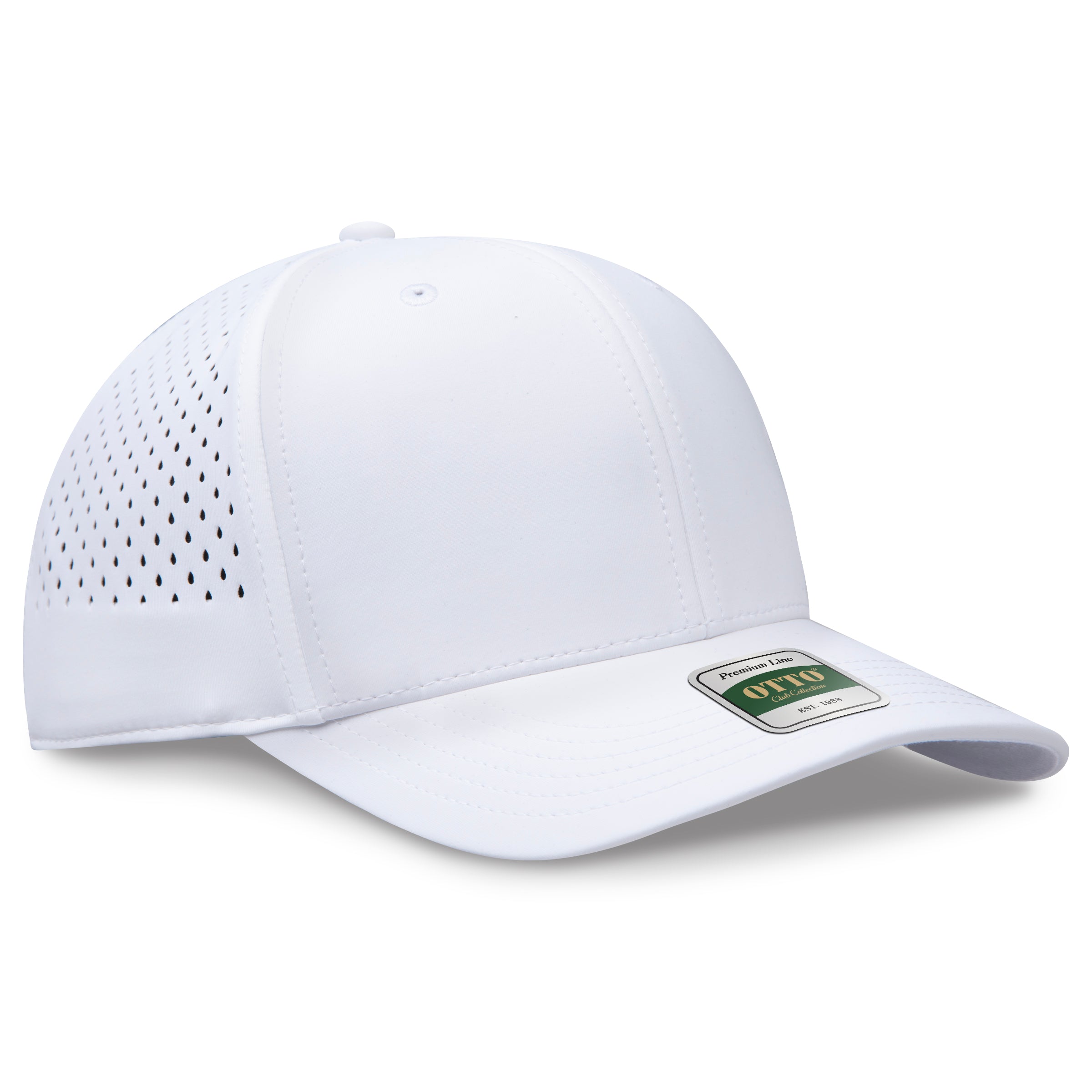 Custom Embroidered or DTF Printed - OTTO CAP® COMFY FIT® Club Collection 6 Panel Pro Style Perforated Cap