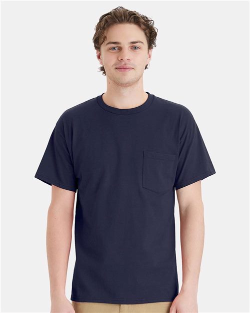 Custom Embroidered - Hanes - Essential-T Pocket T-Shirt - 5290P