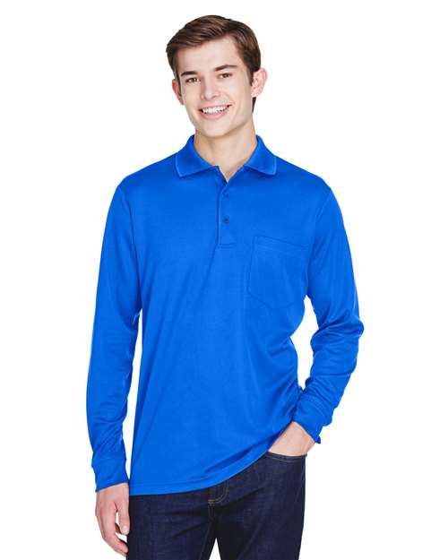 Custom Embroidered or DTF Printed - CORE365 - Men's Pinnacle Performance Long Sleeve Piqué Polo with Pocket - 88192P
