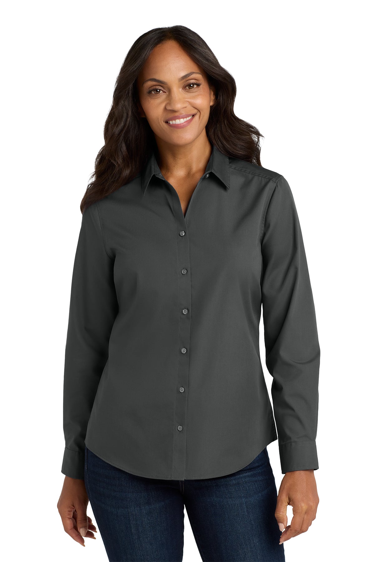 Borba Property Group - Port Authority® Women's Long Sleeve Carefree Poplin Shirt - LW100