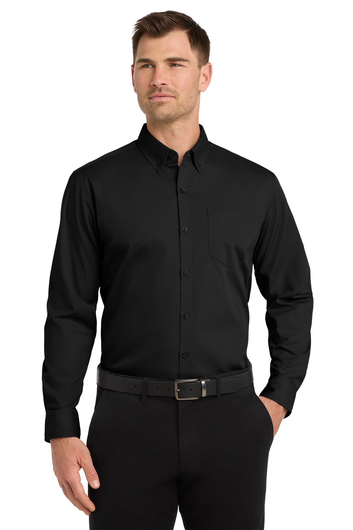 Borba Property Group - Port Authority® Long Sleeve Carefree Poplin Shirt - W100