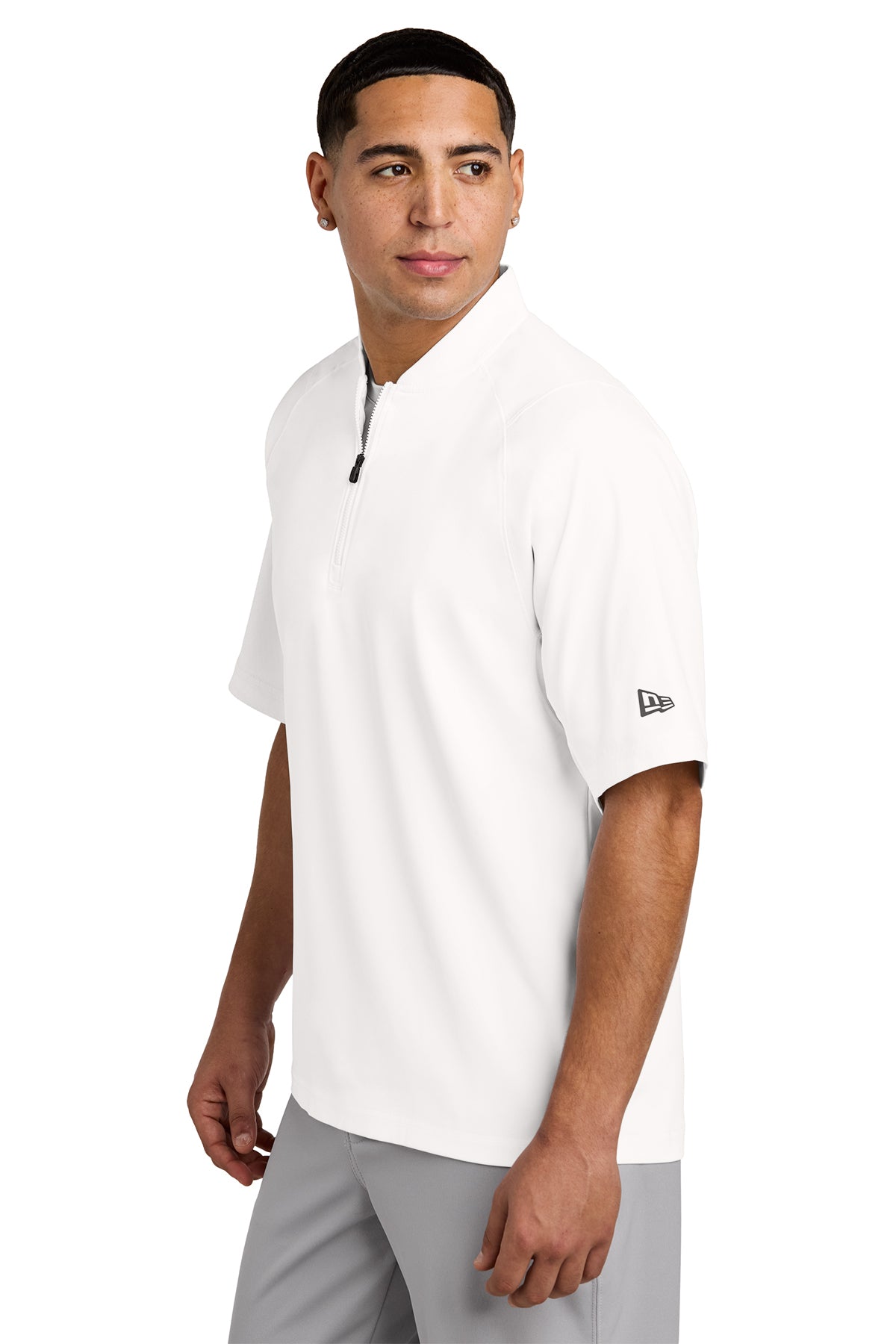 Custom Embroidered - New Era ® Cage Short Sleeve 1/4-Zip Jacket. NEA600