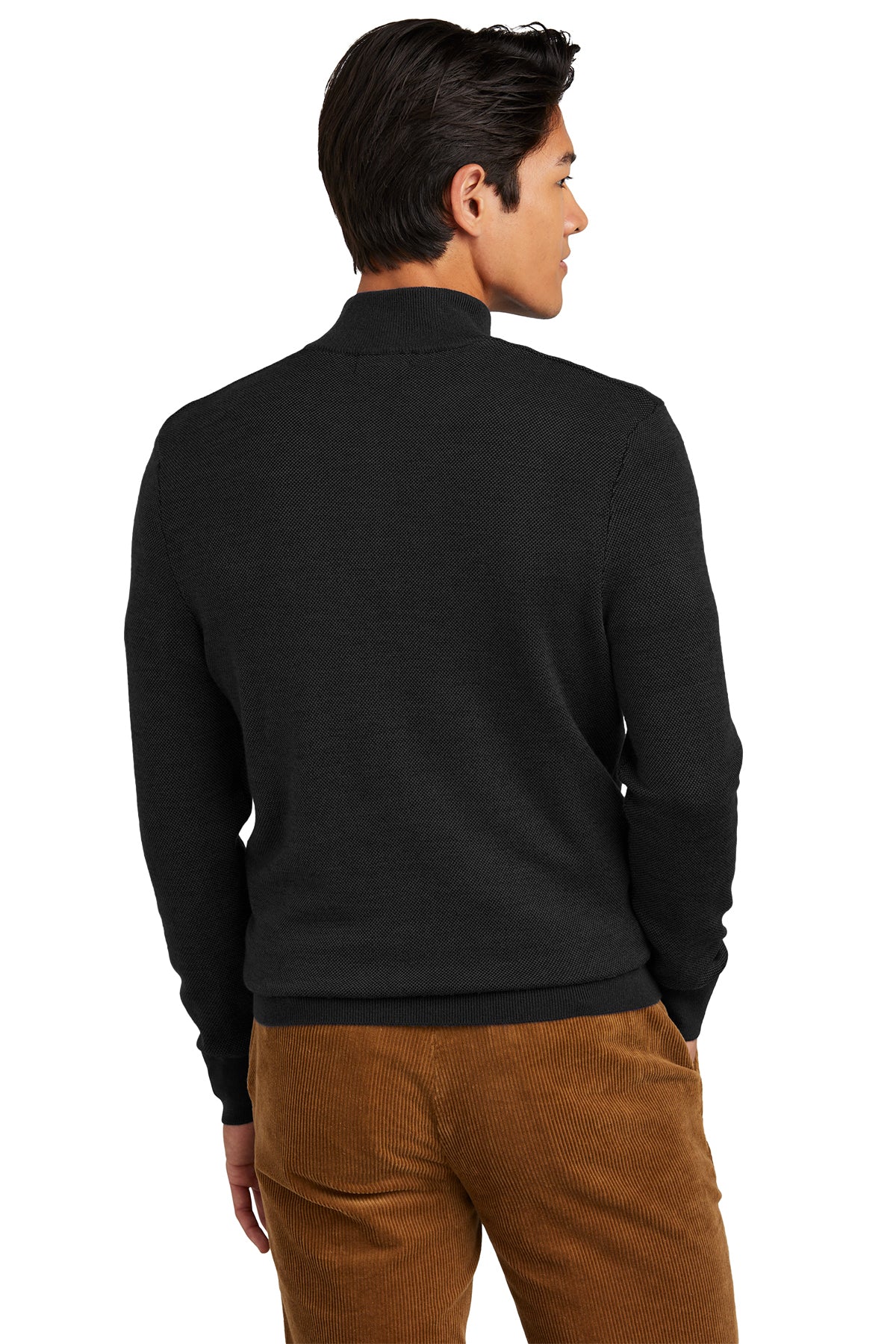 Custom Embroidered - Brooks Brothers® Washable Merino Birdseye 1/4-Zip Sweater BB18412