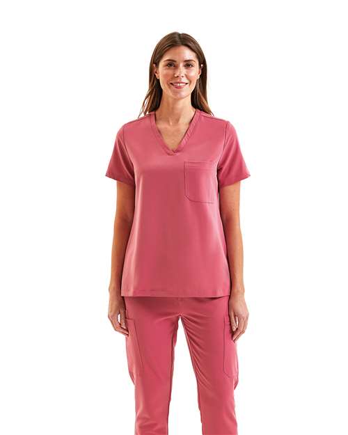 Custom Embroidered or DTF Printed - Onna - Women's Limitless V-Neck Stretch Scrub Top - NN300