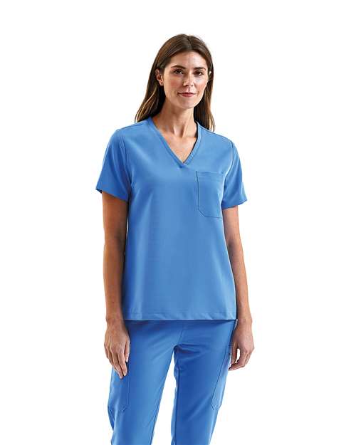 Custom Embroidered or DTF Printed - Onna - Women's Limitless V-Neck Stretch Scrub Top - NN300