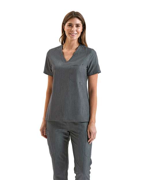 Custom Embroidered or DTF Printed - Onna - Women's Limitless V-Neck Stretch Scrub Top - NN300