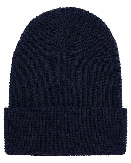 Custom Embroidered - YP Classics - Waffle Cuffed Beanie - 2501KC