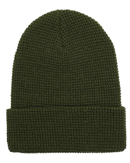 Custom Embroidered - YP Classics - Waffle Cuffed Beanie - 2501KC