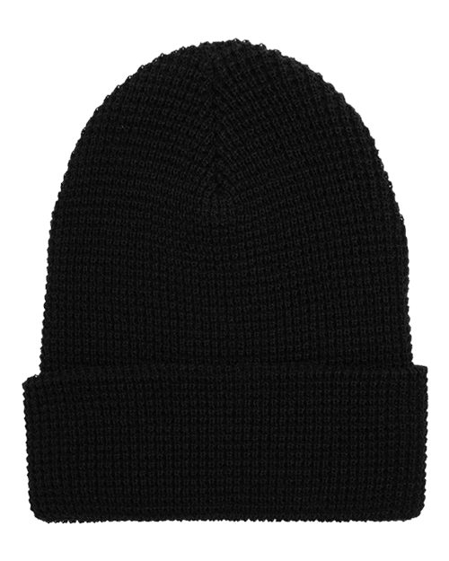 Custom Embroidered - YP Classics - Waffle Cuffed Knit Beanie - 2501KC